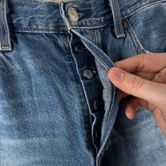 Levis Premium Ribcage Straight Ankle Denim Jeans Women Soft Cotton ACTL 30X27 - Picture 9 of 16